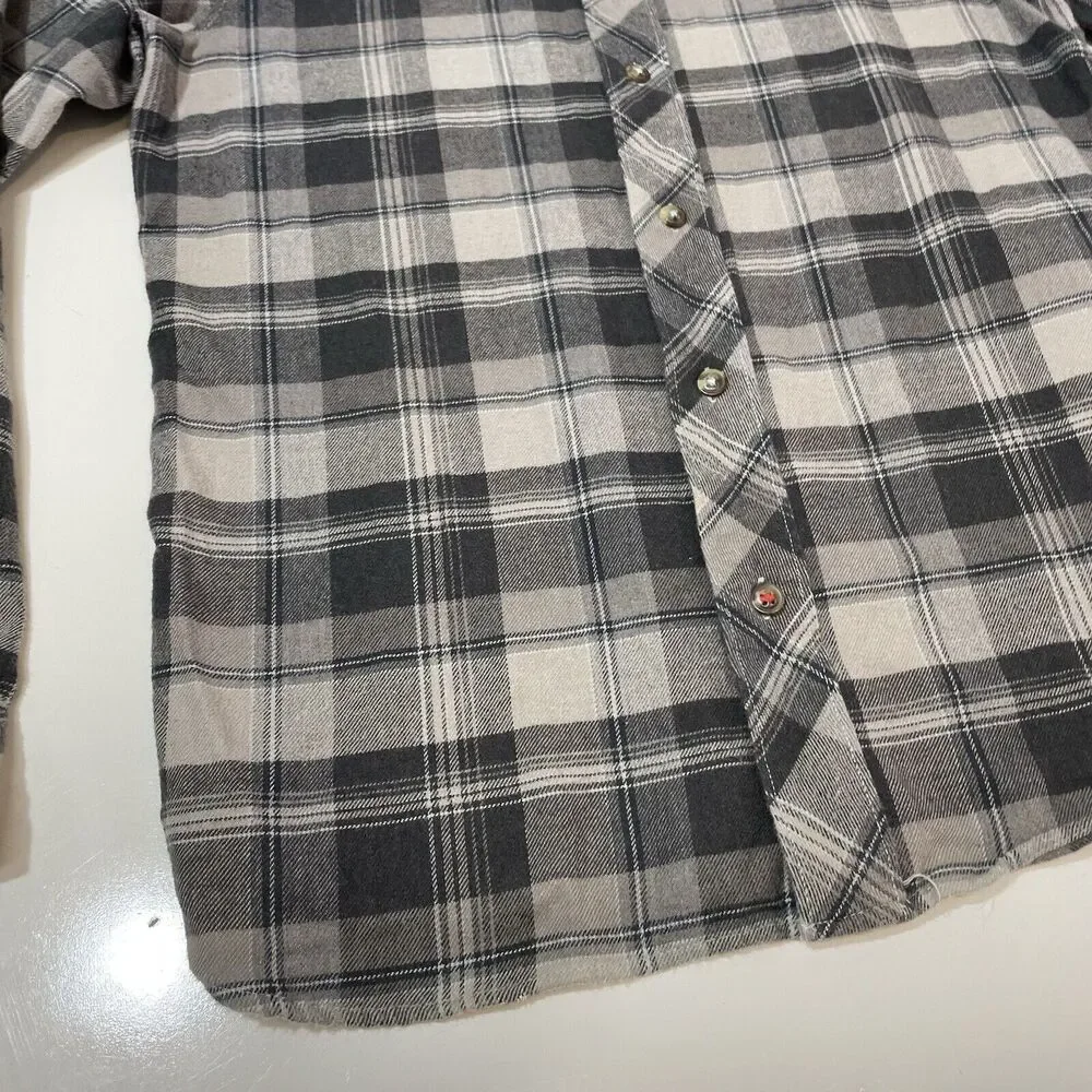 The North Face Men’s Gray Black Plaid Flannel Lightweight Shirt Cotton Small